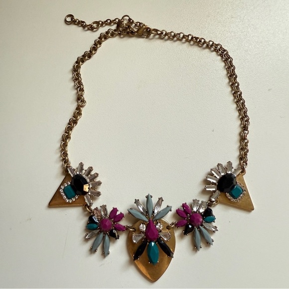 J.Crew Gold and Multicolor Jewel Statement Necklace - Picture 2 of 2